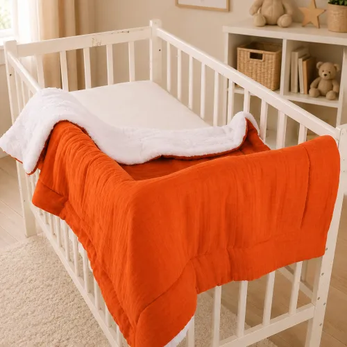 Детский плед №082 Teddy Muslin Terracotta - 1