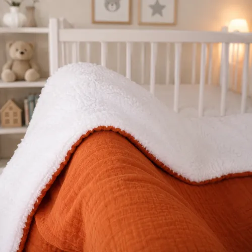 Детский плед №082 Teddy Muslin Terracotta - 4