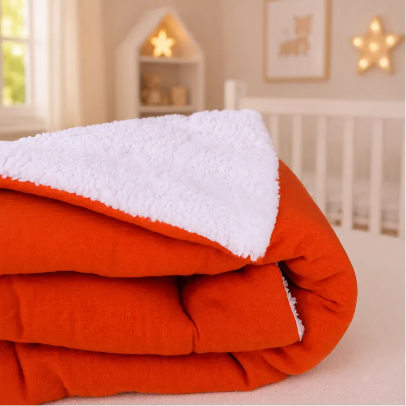 Детский плед №082 Teddy Muslin Terracotta Фото - 9