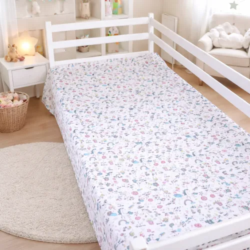 Простынь Ranforce Elite 17-0932 Tiny Unicorn pink