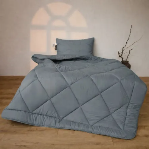 Набір Шовковий Супер Теплий Eco Light Gray №9034 (ковдра + подушка 50*70 середня)
