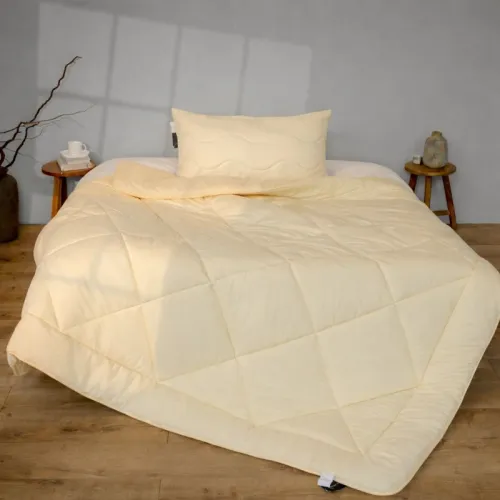 Набір Шовковий Супер Теплий Eco Light Creamy №1689 (ковдра + подушка 50*70 середня)