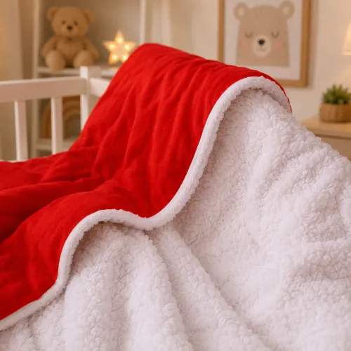 Детский плед №075 Teddy Flannel 009 Red - 5