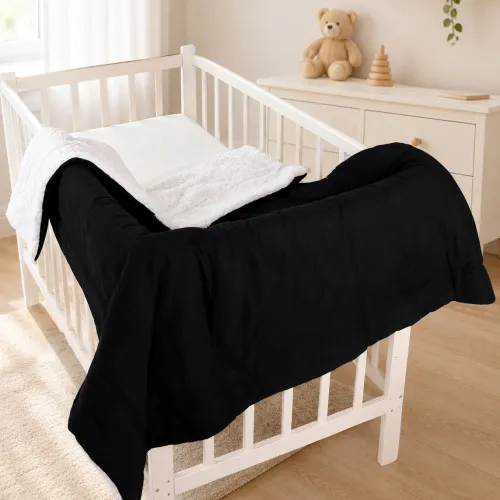 Детский плед №076 Teddy Flannel 002 Black - 1