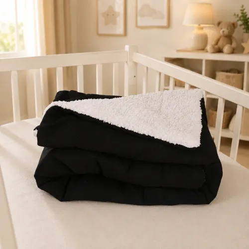Детский плед №076 Teddy Flannel 002 Black - 4