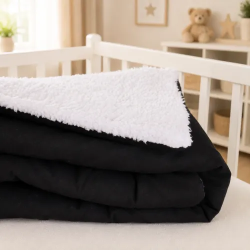 Детский плед №076 Teddy Flannel 002 Black - 5
