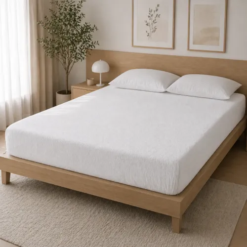 Простынь на резинке махра 30-421 White