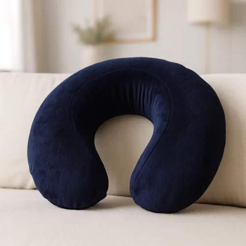 Подушка для путешествий  №8724 Velvet Line 28-0006 Navy blue (велюр)