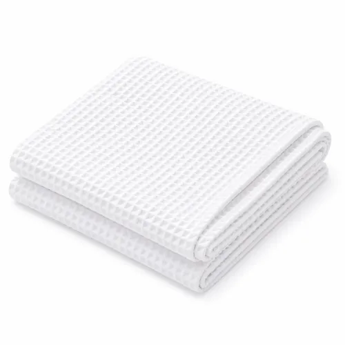 Полотенце вафельное №001 White
